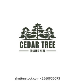 Cedar pine tree logo nature organic environment icon symbol illustration