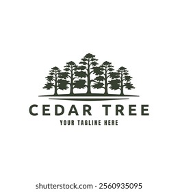 Cedar pine tree logo nature organic environment icon symbol illustration