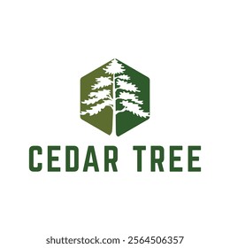 Cedar pine tree logo nature organic environment icon symbol illustration