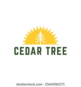 Cedar pine tree logo nature organic environment icon symbol illustration