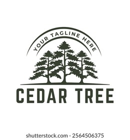 Cedar pine tree logo nature organic environment icon symbol illustration