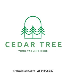 Cedar pine tree logo nature organic environment icon symbol illustration