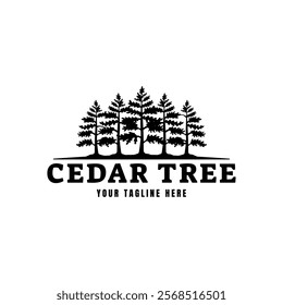 Cedar pine tree logo nature organic environment icon symbol illustration