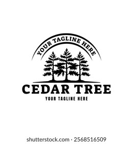 Cedar pine tree logo nature organic environment icon symbol illustration