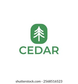 Cedar pine tree logo nature organic environment icon symbol illustration