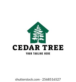 Cedar pine tree logo nature organic environment icon symbol illustration