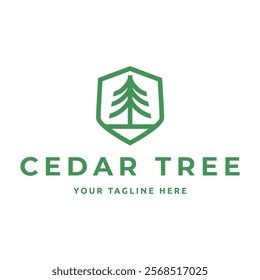 Cedar pine tree logo nature organic environment icon symbol illustration