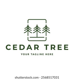 Cedar pine tree logo nature organic environment icon symbol illustration