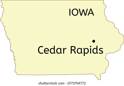 Cedar Rapids city location on Iowa state map