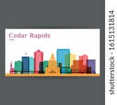Cedar Rapids colorful architecture vector illustration, skyline city silhouette, skyscraper, flat design.