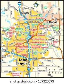 IA Wall Map Details about   Cedar Rapids