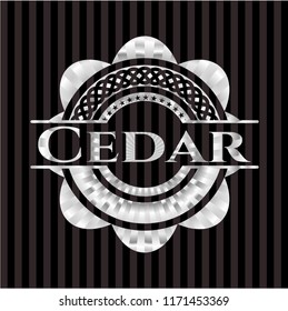 Cedar silver shiny emblem