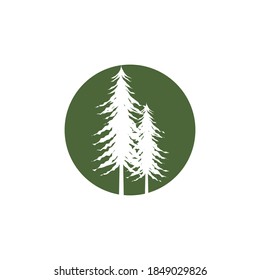 Cedar tree illustration logo template