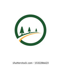 Cedar tree Logo template illustration design