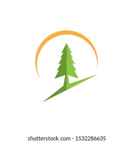 Cedar tree Logo template illustration design