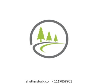 Cedar tree Logo template vector icon illustration design