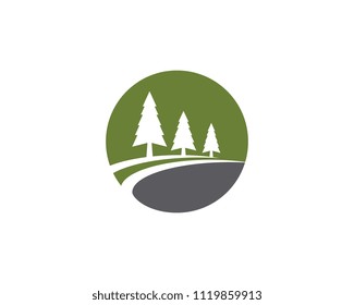 Cedar tree Logo template vector icon illustration design