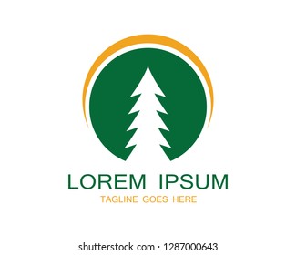 Cedar tree Logo template vector icon illustration design
