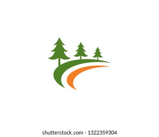Cedar tree Logo template vector icon illustration design