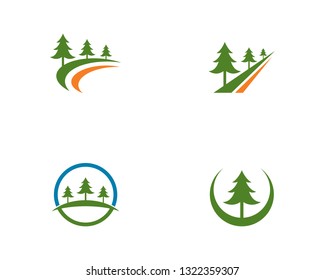 Cedar tree Logo template vector icon illustration design