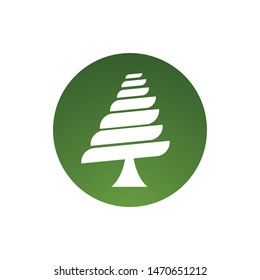 Cedar tree logo template vector icon design