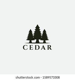 Cedar Tree Logo Template Vector Icon Illustration Design