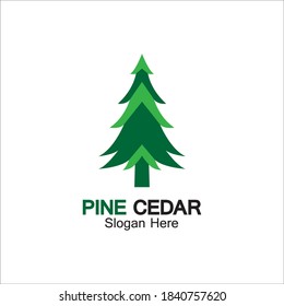 Cedar tree logo template vector icon design
