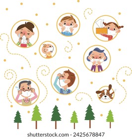 Cedar tree pollen and hay fever family