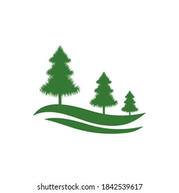 Plantilla de diseño de ilustración de icono del vector del árbol de cedro