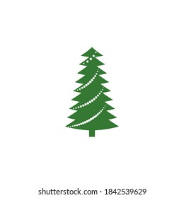 Cedar tree vector icon illustration design template