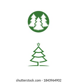 Plantilla de diseño de ilustración de icono del vector del árbol de cedro