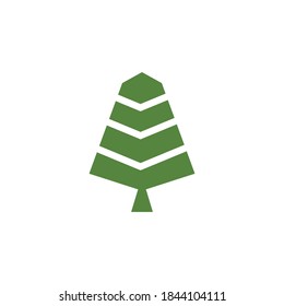 Cedar tree vector icon illustration design template