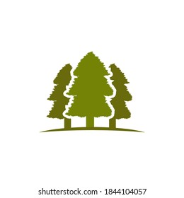 Cedar trees vector icon illustration design template