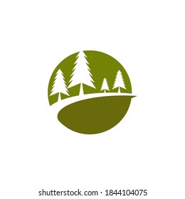 Cedar trees vector icon illustration design template