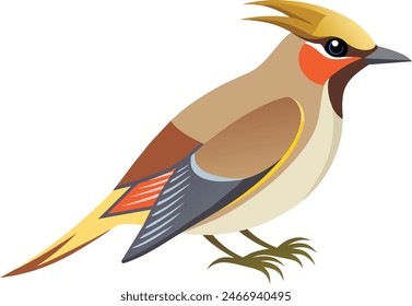 cedar waxing vector art illustration image 1