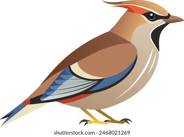cedar waxing vector art illustration image 3