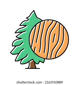 Cedar Wood Color Icon Vector. Cedar Wood Sign. Isolated Symbol Illustration