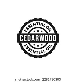 Cedarwood Oil Label or Cedarwood Essential Oil Label Vector Isolated in Flat Style. Best Cedar wood Essential Oil Label for product design element. Simple Cedar wood Oil Label vector.