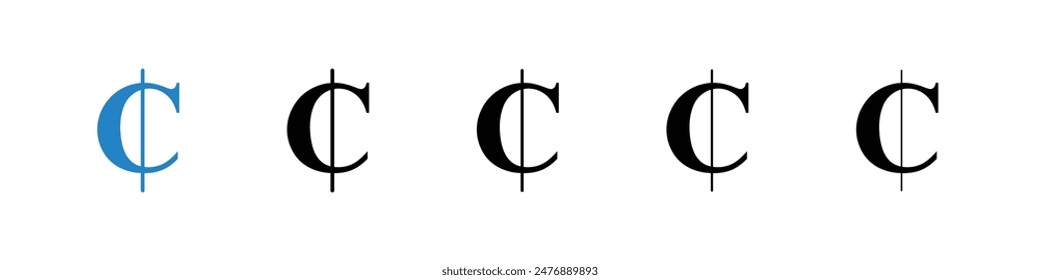 Cedi black and white vector sign