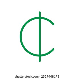 Cedi icon Thin outline art symbol