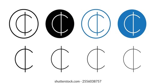 Cedi icon Thin outline art symbol