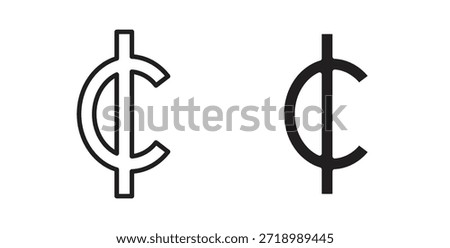 Cedi sign for mobile app, editable designs