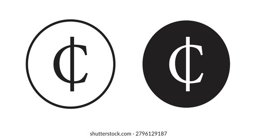 Cedi sign, vector graphics collection. logotype graphic art design
