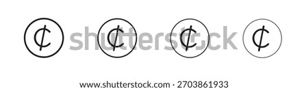 Cedi signs linear vector icon in a editable style.
