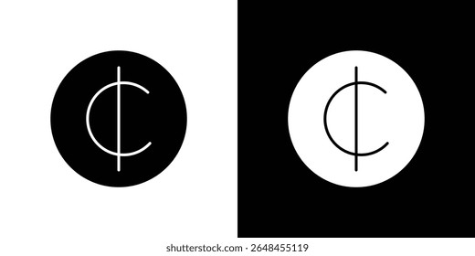 Cedi signs symbol collection. Flat vector stock illustration.