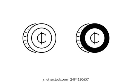 Cedis icon design with white background stock illustration