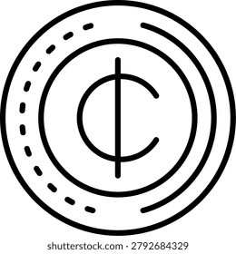 Cedis Line Icon Vector Design