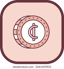 Cedis Line vector Icon Design
