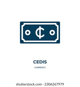 cedis vector icon. cedis, cedi, banking filled icons from flat currency concept. Isolated black glyph icon, vector illustration symbol element for web design and mobile apps