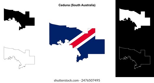 Ceduna (South Australia) outline map set